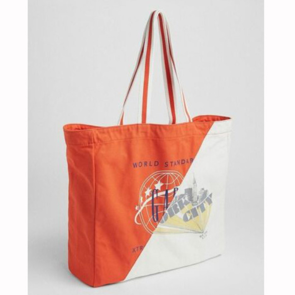 Gap NEW Vintage Patchwork Logo Global Remix Tote Bag